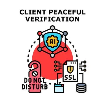 Client peaceful verification concept system security accessing data Stock Illustration