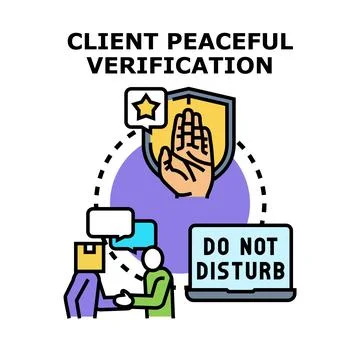 Client peaceful verification process ensuring secure transactions Stock Illustration