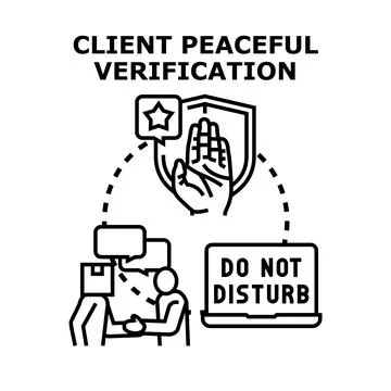 Client peaceful verification process ensuring secure transactions Stock Illustration