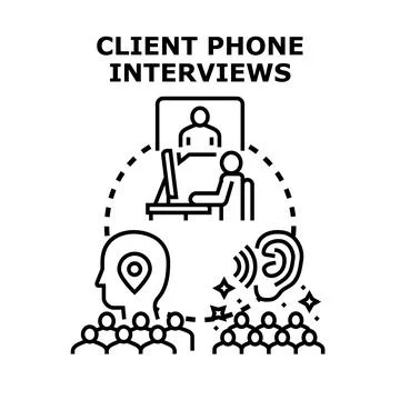 Client phone interviews for user feedback concept 스톡 일러스트