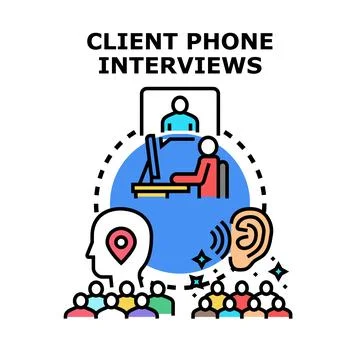 Client phone interviews for user feedback concept 스톡 일러스트