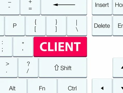 Client pink keyboard button Stock Illustration