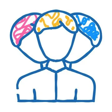 Client portrait creation kyc icon doodle illustration Stock Illustration