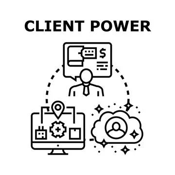 Client power concept illustrating customer relationship journey Stock Illustration