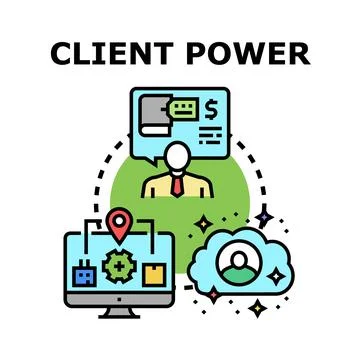 Client power concept illustrating customer relationship journey 库存插图