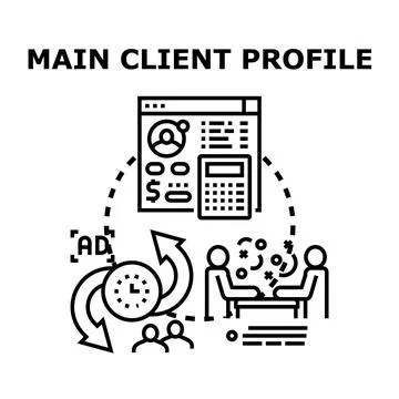 Client profile management and acquisition strategy cycle Stock Illustration