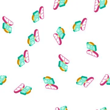 Client programming kyc isometric icon seamless pattern Stock Illustration