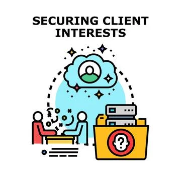 Client protection and data security concept vector イラスト素材
