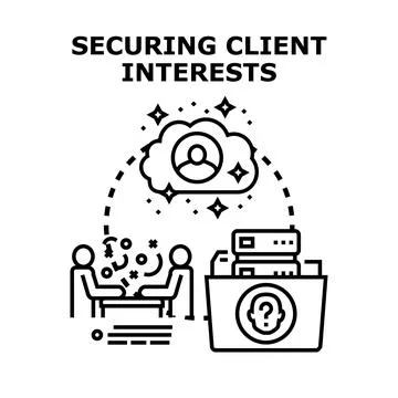 Client protection and data security concept vector イラスト素材