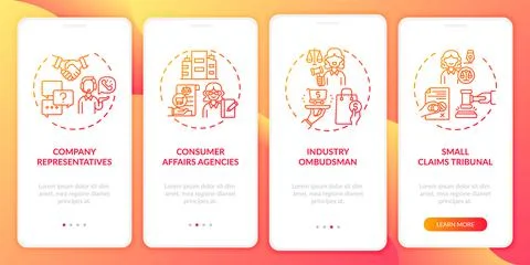 Client protection services onboarding mobile app page screen with concepts 스톡 일러스트