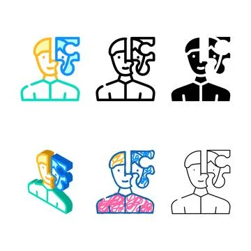 Client puzzle kyc color icon vector multipack Ilustración de archivo