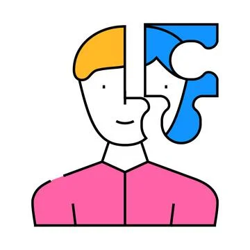 Client puzzle kyc icon color illustration Stock Illustration