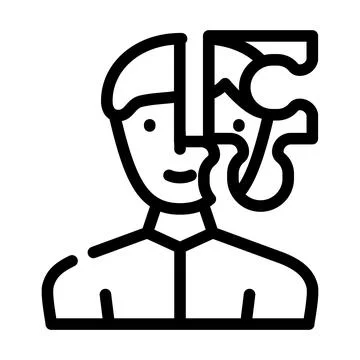 Client puzzle kyc line icon vector illustration 스톡 일러스트