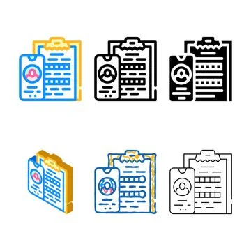 Client questionnaire call center color pack icon vector イラスト素材
