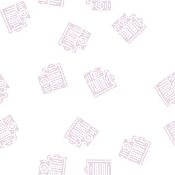 Client questionnaire call center glyph vector seamless pattern Stock Illustration