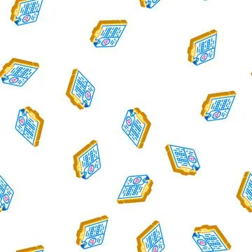 Client questionnaire call center isometric icon seamless pattern イラスト素材