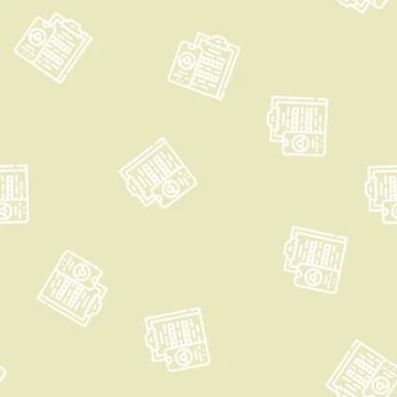 Client questionnaire call center line vector seamless pattern Illustrazione stock