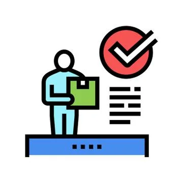 Client received parcel color icon vector illustration Stock Illustration