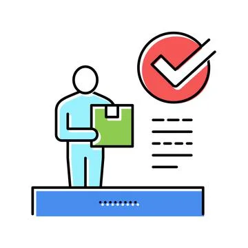 Client received parcel color icon vector illustration Stock Illustration