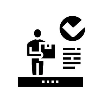 Client received parcel glyph icon vector illustration Stock Illustration