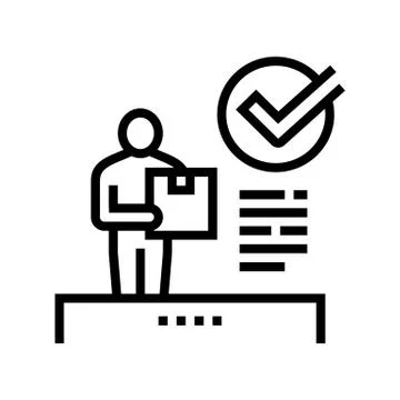 Client received parcel line icon vector illustration Stock Illustration