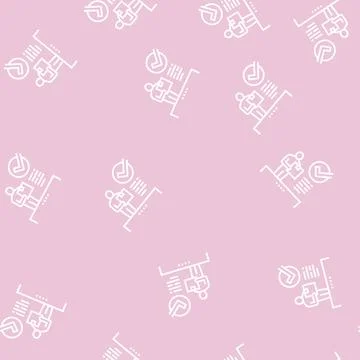 Client received parcel line seamless pattern Stock Illustration