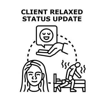 Client receiving relaxed project status update communication Stock Illustration