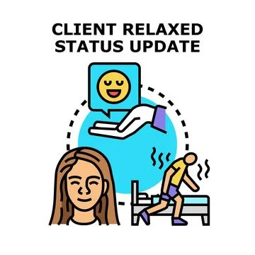 Client receiving relaxed project status update communication Stock Illustration