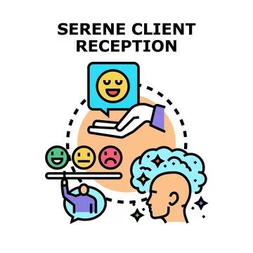 Client reception experience and positive feedback rating Stock Illustration