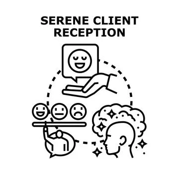 Client reception experience and positive feedback rating Stock Illustration