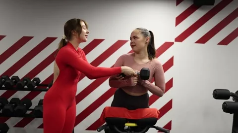  Client refuses heavier workout Stock Footage 337114834