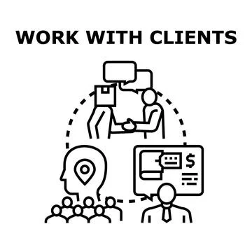 Client relations managing business partnership strategy Stock Illustration