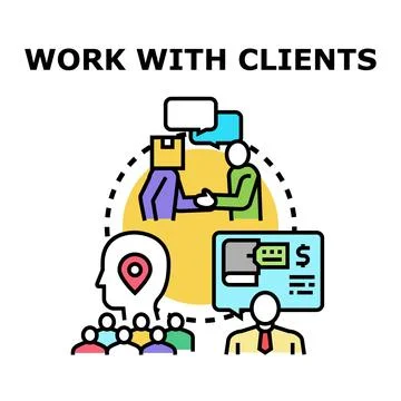 Client relations managing business partnership strategy Stock Illustration