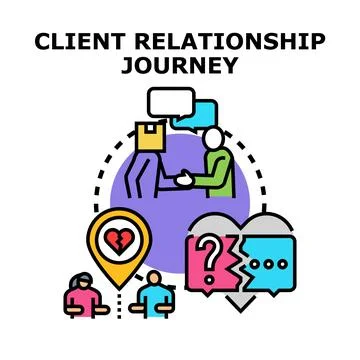 Client relationship journey vector concept 스톡 일러스트