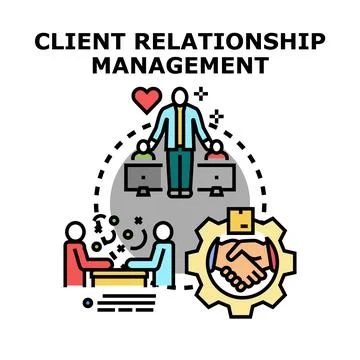 Client relationship management concept in business operations 스톡 일러스트