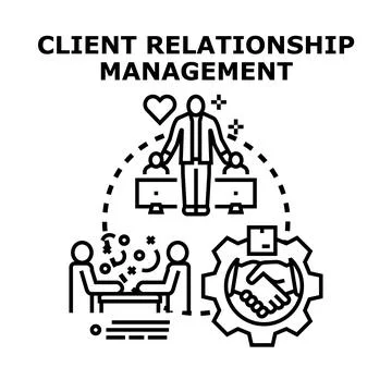 Client relationship management concept in business operations 스톡 일러스트