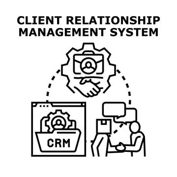 Client relationship management system developing business strategy 스톡 일러스트