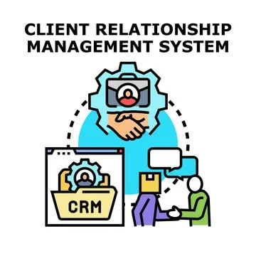 Client relationship management system developing business strategy Stock Illustration