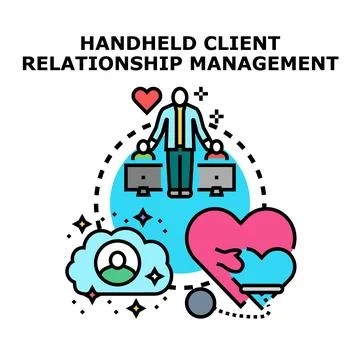 Client relationship management system ensuring customer loyalty Stock Illustration