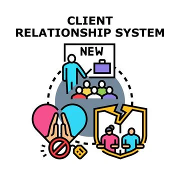Client relationship management system improving customer loyalty Stock Illustration