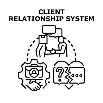 Client relationship system improving customer interaction management Illustrazione stock