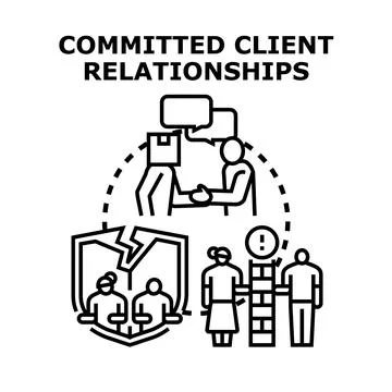Client relationships building trust and partnership concept Stock Illustration