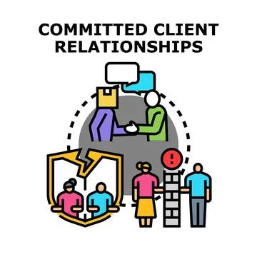 Client relationships building trust and partnership concept Stock Illustration