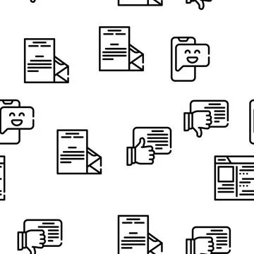 Client Review Feedback Vector Seamless Pattern Stock Illustration