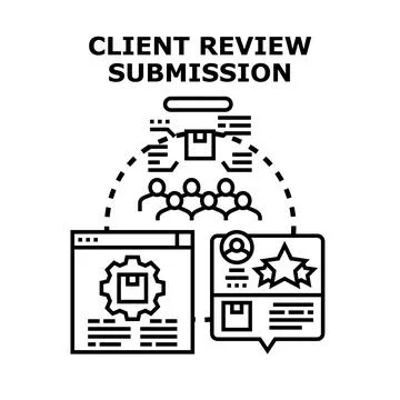 Client review submission process concept vector illustration Stock Illustration