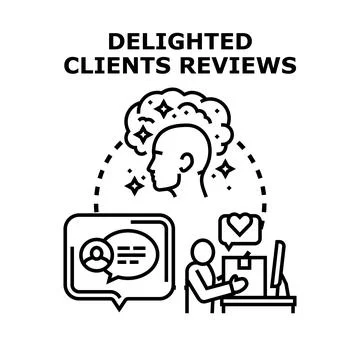 Client reviews and customer feedback concept Stock Illustration