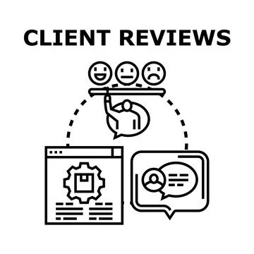 Client reviews rating customer feedback concept Stock Illustration