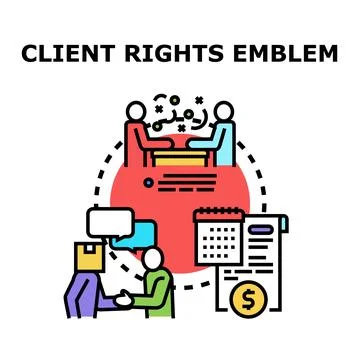 Client rights protection emblem concept illustration Stock Illustration