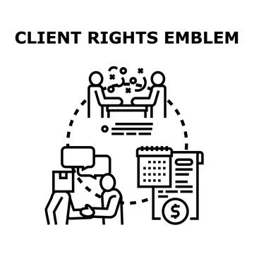 Client rights protection emblem concept illustration Stock Illustration
