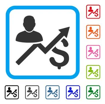 Client Sales Chart Framed Icon Stock Illustration